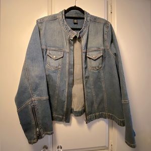 Banded Collar Denim Jacket